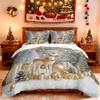 3pcs The Day of the Dead Skeleton Flower Printed Quilt Set, Multi Size Bedroom Dormitory Bedding Decoration, Machine Wash