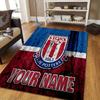 Custom Name Stoke City FC Flannel Pattern Square Carpet,Area Rug,Carpet Rug for Living Room Bedroom Sofa Playroom Decor,Non-slip Floor Mat
