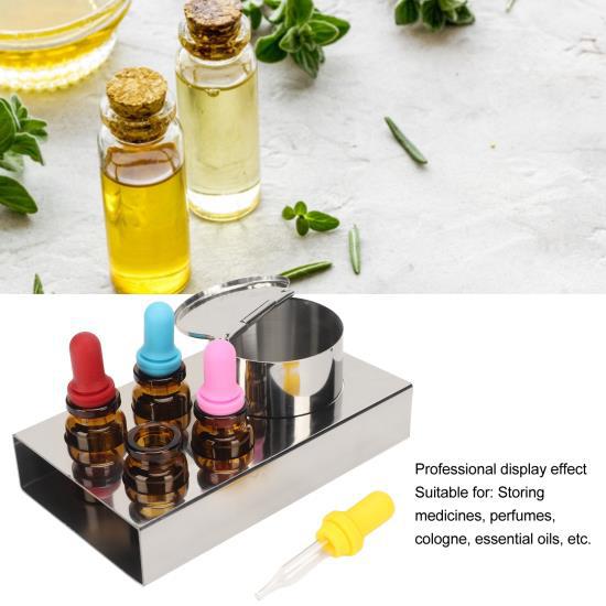 6 шт., бутылочка-капельница для стоматологических лекарств, 10 мл, янтарное стекло, бутылки-капельницы для настойки с держателем из нержавеющей стали
