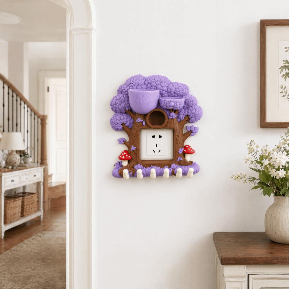 3D Printed Forest Tree Hole Switch Storage Rack Creative Remote control storage  Living Room Decor