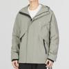 Adidas Logo Fleece-Lined Hooded Jacket Men Outerwear Pebble Silver-Grey IK7682