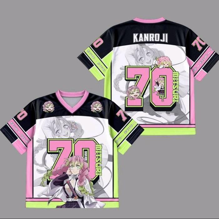 Demon Slayer Mitsuri Kanroji Anime Series Fashion 70 Jersey Baseball Hockey Outfit T-shirt Daily Unisex Tops Tees
