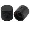 Musiclily Pro 1/4" Steel Flat Dome Knobs, Horizontal Thread, Metric/Inch Compatible, for Electric Guitars and Basses, Black (Set of 2)