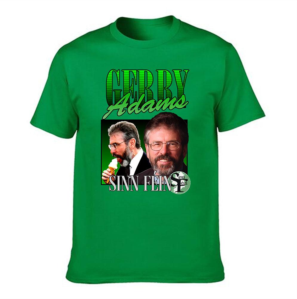 Unisexs Cotton TShirt Gerry Adams Sinn Fin Graphic Print Casual Short Sleeve Tee
