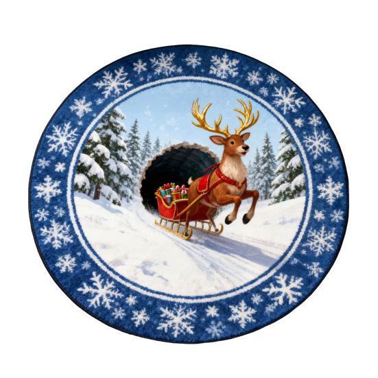 Рождественский Санта Гном Стеганый Круглый Коврик Праздничный Ковер Нескользящая Основа Придверный Коврик Гостиная Ванная Кухня Абсорбирующий Коврик