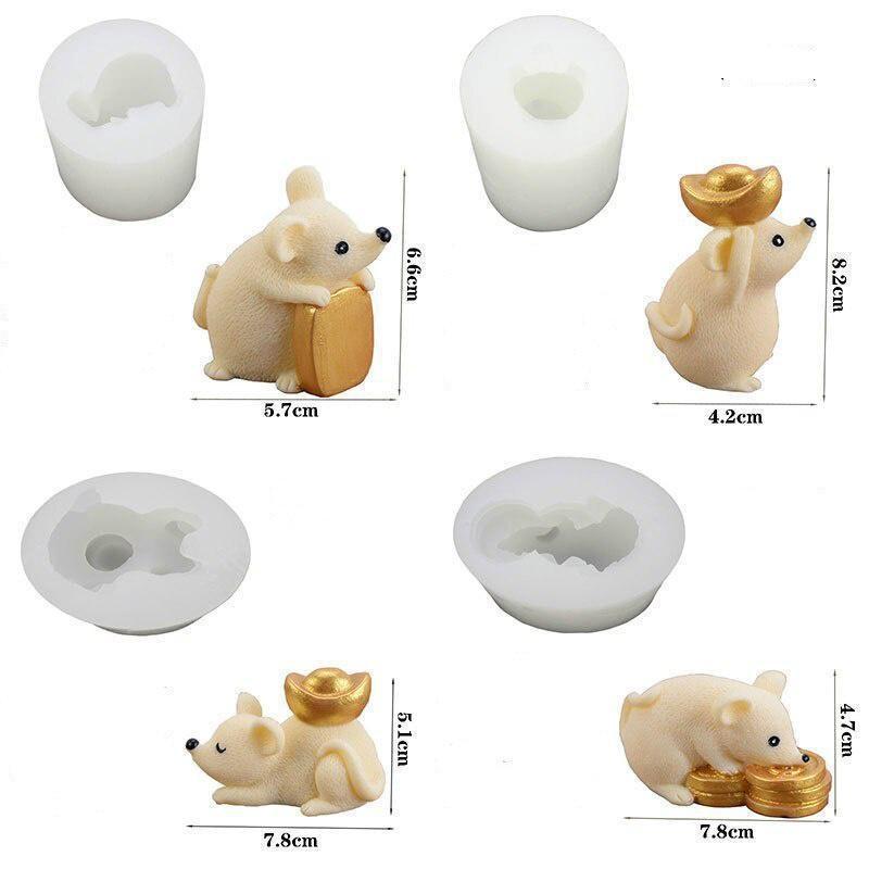 3D силиконовая форма для мыши, форма для помадки, торта, шоколада для изготовления свечей, сделай сам, полимерные формы ручной работы для гипса, восковая форма