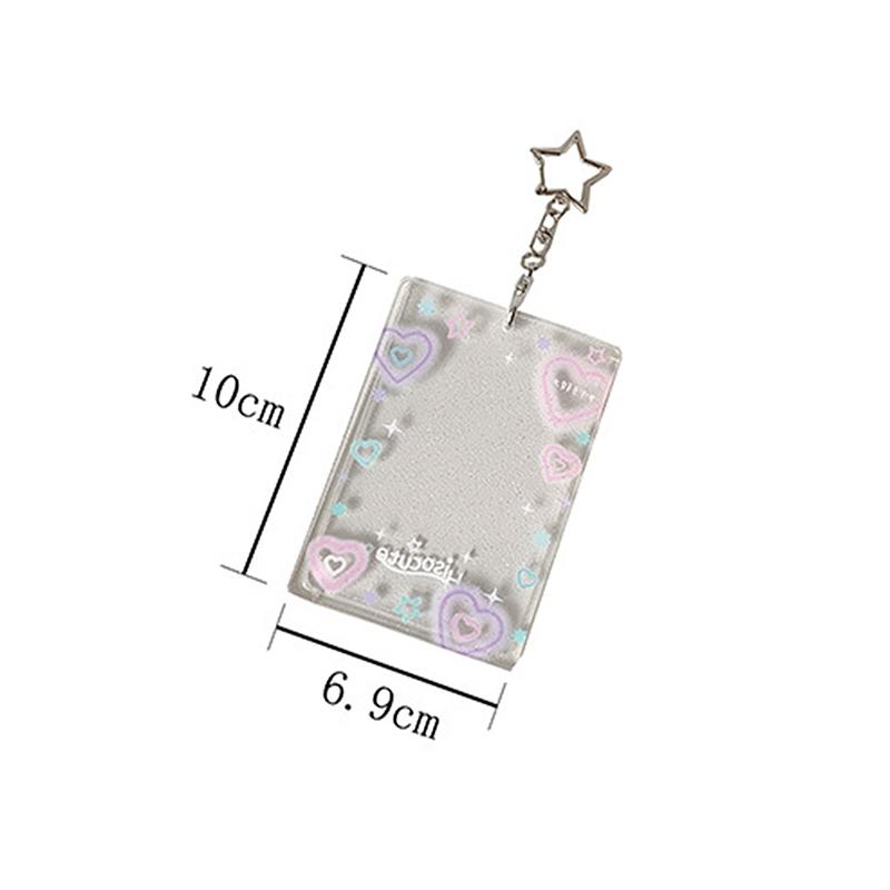Красочные граффити Прозрачный Kpop 3-дюймовый держатель для фотокарточек Карман для карточек Маленькая карточка Кирпич Школьный рюкзак брелок Подвеска