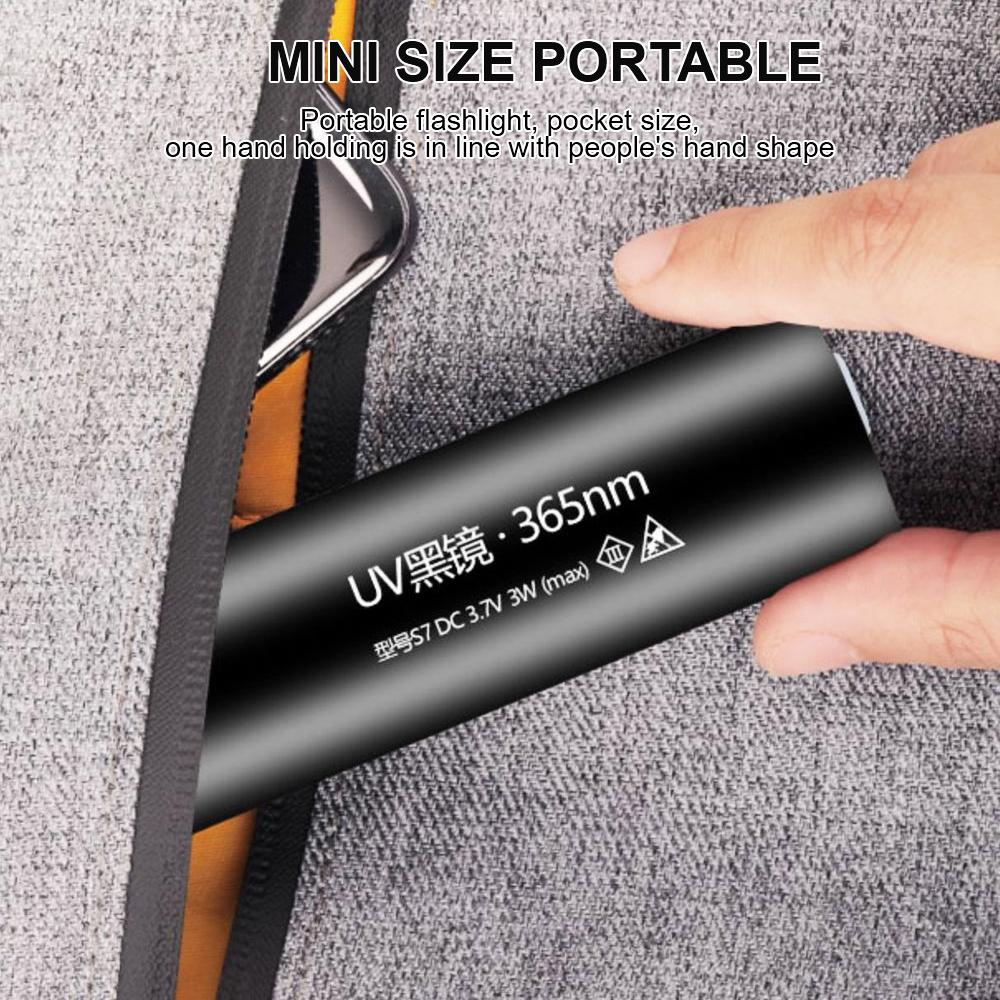 УФ-фонарик USB-перезаряжаемый ультрафиолетовый фонарь для мочи домашних животных, кошачий опоясывающий лишай, денежная руда, обнаружение скорпионов, 3 Вт, 365 нм, SV57, черный свет