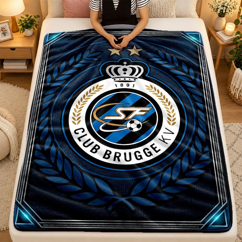 Flannel BlanketClub Brugge FC Warm Soft Throw Blanket for Indoor Sofa Bed Living Room Use