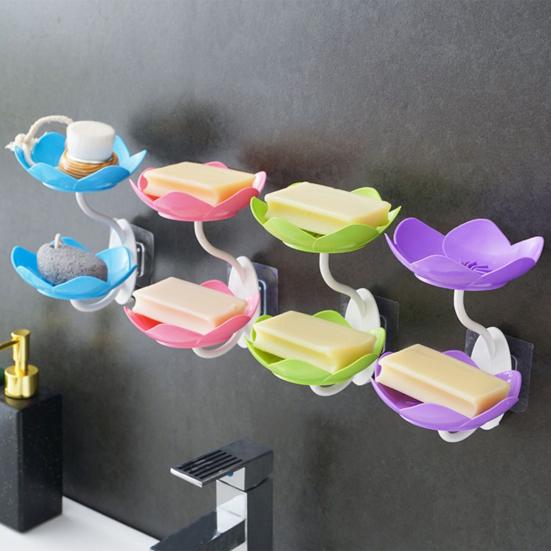 Мыльница для ванной комнаты самоосушающаяся съемная двухслойная присоска настенная