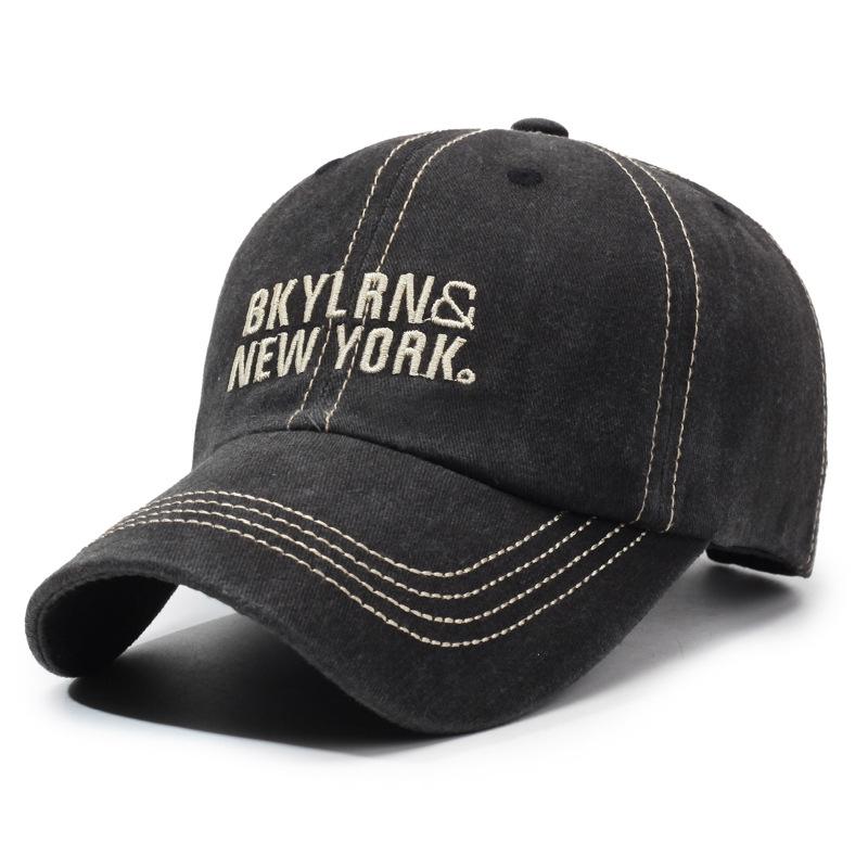 Vintage Hats, Trendy Men'S And Women'S Embroidered Versatile, Face-Flattering Small Sunshade Baseball Caps, Outdoor Soft-Top Letter Baseball Caps