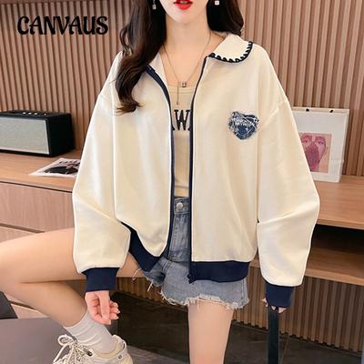 Осенняя женская бейсбольная куртка больших размеров с воротником-стойкой Collision Splicing с длинным рукавом