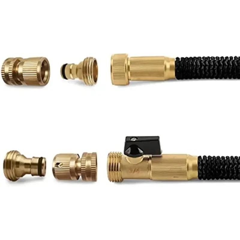 2 шт. Садовый шланг-адаптер из цельной латуни, 3/4 дюйма, угловой соединитель 90 градусов и быстроразъемное соединение для шланга 3/4 дюйма