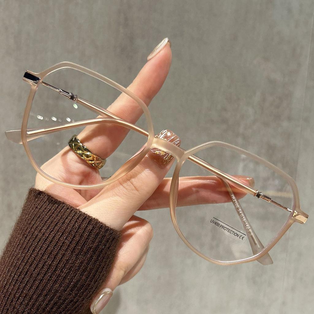 New Versatile Ultra Light Glasses With Plain White And Cool Brown Frame Large Frame Anti Blue Light  Myopia Glasses Frame Mh8926