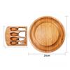 Bamboo Cheese Pizza Board with Fork Cutlery Set Dinner Plates Western Food Tray  Vegetable Fruit