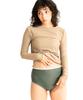 Sense of Place Women's Mellow Line Long Sleeve Rash Guard, AA35-2JN005, KHAKI One