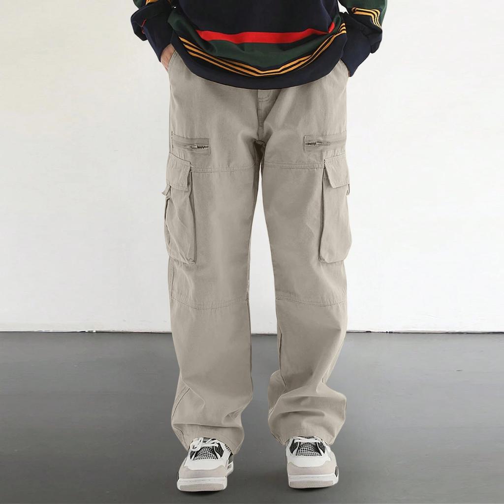 Мужские комбинезоны, повседневные брюки с несколькими карманами и завязками, походные брюки, хлопковые саржевые брюки