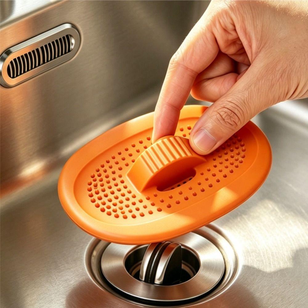 Silicone Drain Hair Catcher Oval Sink Drain Cover Durable Sink Drain Stopper Drain Accessories