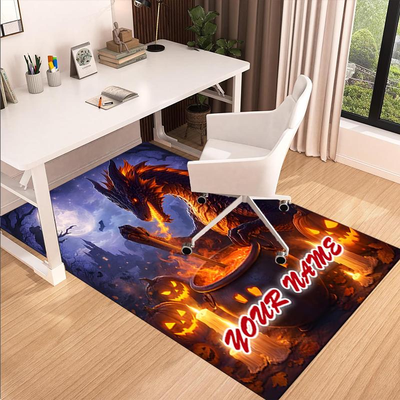 1PC Custom Name Dragon's Cauldron Magic Theme Floor Mat Ideal for Living Room, Game Rooms, Office, Bedroom,Floor Mat Playful Design