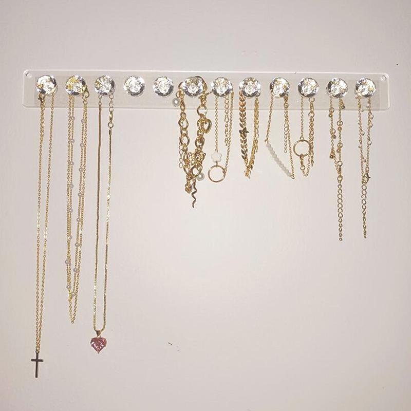 Прозрачная акриловая стойка для хранения ювелирных изделий, настенные держатели и органайзеры для ювелирных изделий, организация хранения и коллекционирования в доме