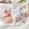 30Pcs/Pack Aesthetic Decals Labels Reading Girl Stickers Decorative Diary Album Material Scrapbooking Supplies