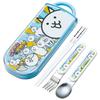 Children's Antibacterial Slide Trio Set Lunch Box Chopsticks Spoon Fork Nyanko Great War Made In Japan TACC2AG-A