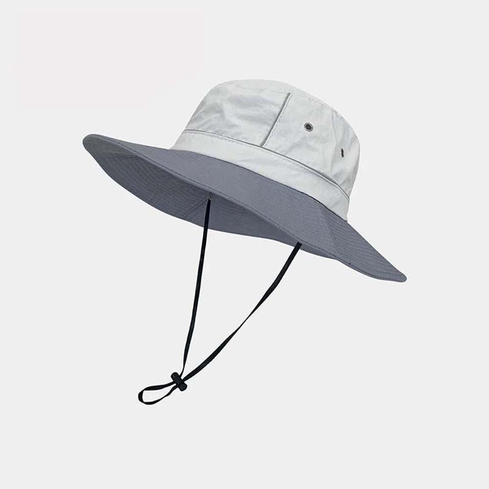 Windproof Rope Sunshade Fisherman Hat Portable Foldable Bucket Cap Women Hiking Cap Men