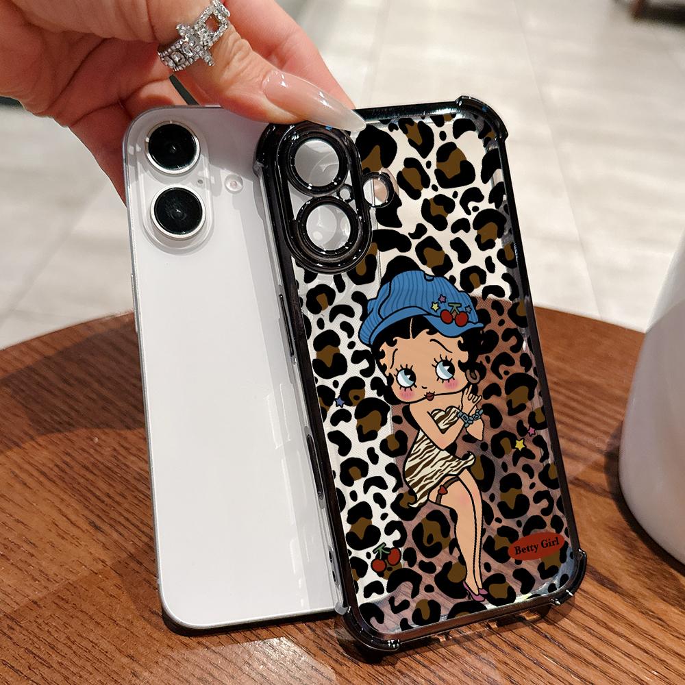 Leopard Print B-Bettys Phone Case for Samsung Galaxy A57 A56 A55 A54 A53 A52 A37 A36 A16 A06 4G 5G Anti-drop Transparent Cover