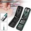 6Pcs/Set Multifunctional Nail Clipper Pedicure Set Nail File Manicure Set With Leather Storage Bag Personal Nail Care Tools