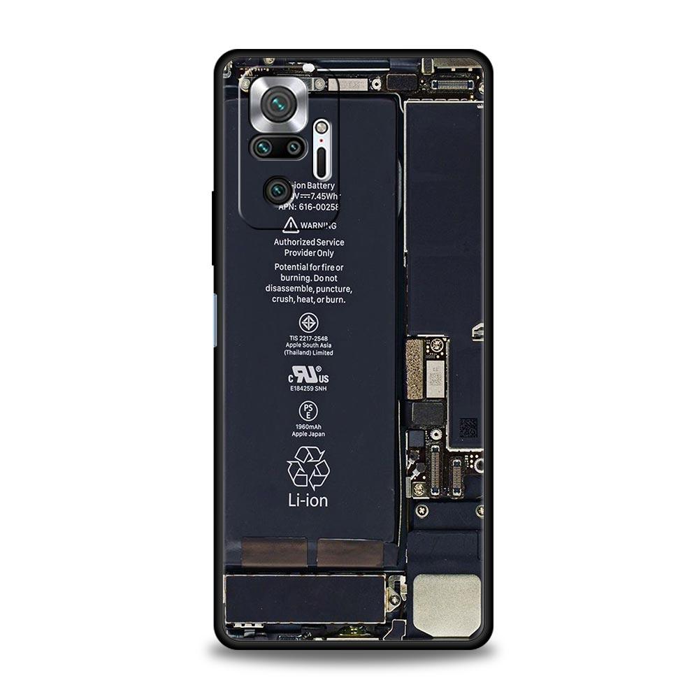 Inside Motherboard Circuit Board Phone Case For Xiaomi Redmi Note 12 11 10 Pro Plus 9S 9 8 7 9T 8T 9C 9A 5G K40 Gaming Cover