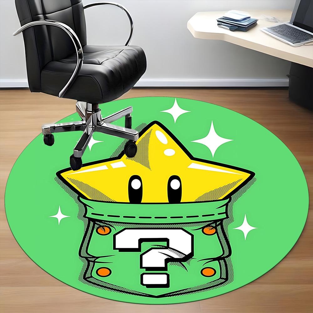 1 шт. Коврик для офиса Mario Star Pocket, круглый, под офисные стулья, спальню, гостиную, декор для дома a1022236
