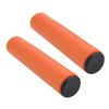 1 Pair Bicycle Handlebar Grips Anti skid Shock Proof Silicone Bike Grip With End Plugs Orange