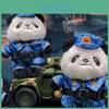 Navy Army Panda Plush Keyring Embroidered Details Animal Enthusiasts
