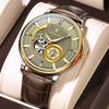 Men Luxury Waterproof Luminous Watch Hollow Tourbillon Automatic Mechanical Leather Men's Watches