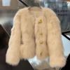 Fur Jacket Women's Winter Fashion New Imitation Fox Hair Light Metal Buckle Thickened Warm Top Tide