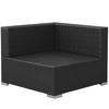 3 Piece Garden Lounge Set with Cushions Poly Rattan Black