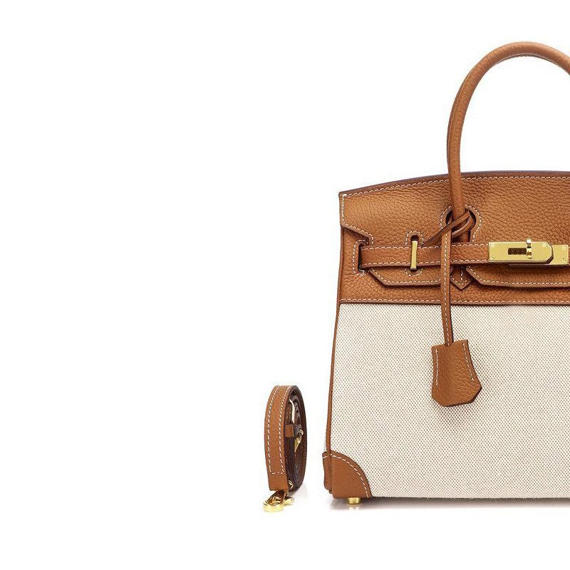 European and American new leather women's bags, first layer cowhide with canvas fashion platinum bags, women's handbags, shoulder bags