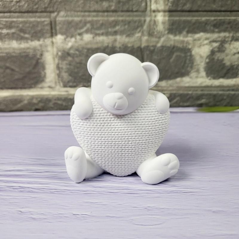 Крючком Сердце Медведь Силиконовые Формы для Свечей Мыла Шоколада Конфет Торта Мастики Украшения Цемент Гипс Силиконовые Формы