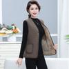 Women's Winter Multi-layer Vest Slim Lining Button Closure V-neck Sleeveless Windproof Warm Outdoor Down Vest