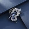 Butterfly Rhinestone Brooch: Retro Waterproof Crystal Pin for Women