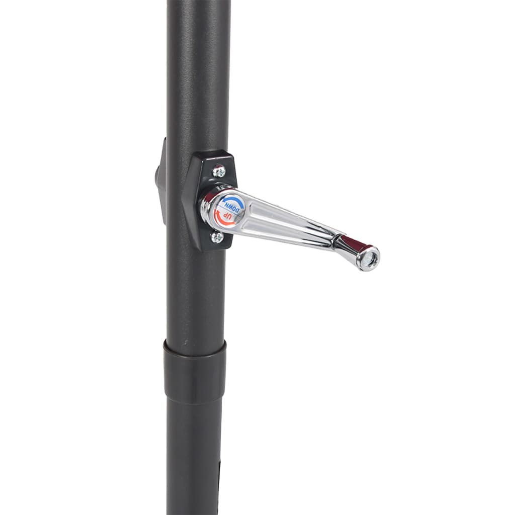 225x225x212 cm Black Sun Umbrella with Steel Pole