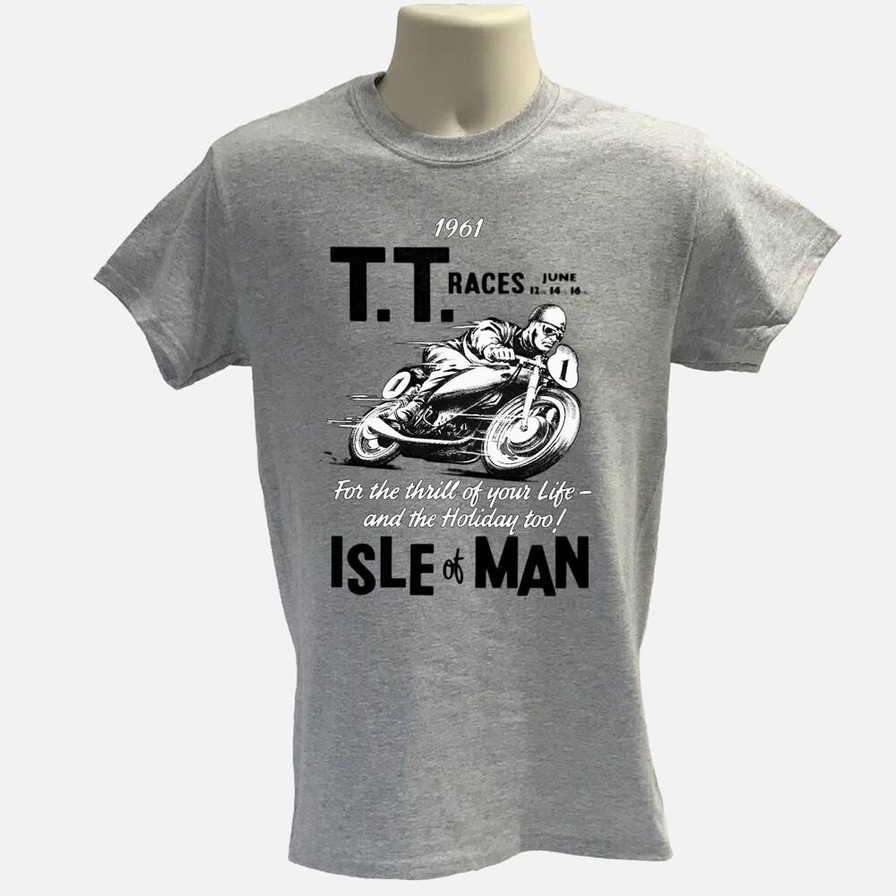 Vintage motorcycle Isle of man race Tshirt 100% cotton organic cotton Tee Unisex T-Shirt