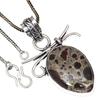 Pendant Leopard Skin Jasper Gemstone Valentine'Day Gift Silver Jewelry 2.25"