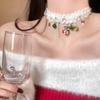 Women's Christmas Snowflake Plush Choker Necklace