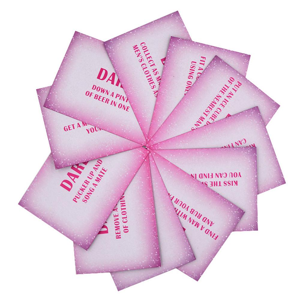 12Pcs Bachelorette Party Dare Adventure Spoof Prop Couples Game Cards Hen Party Adult Game Drinking Card Funny Sex Creative