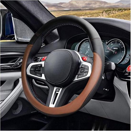 14.5"-15" Car Steering Wheel Cover, Microfiber Leather Cover, Anti-Slip Breathable Steering Wheel Decoration, Universal Steering Wheel Accessories