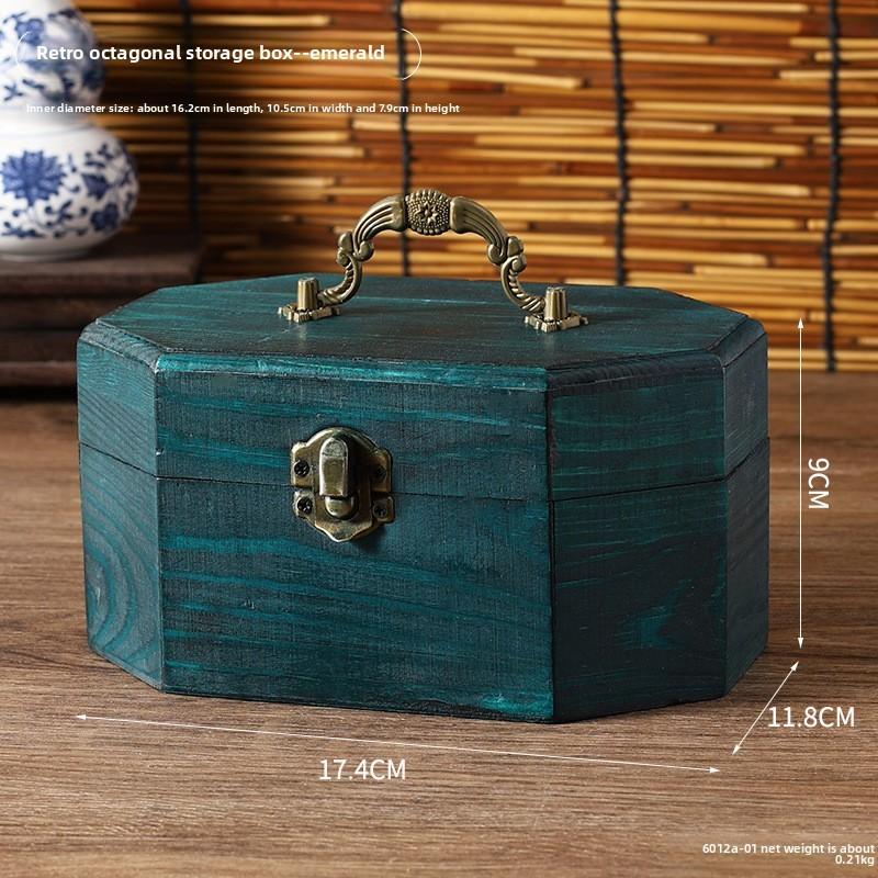 Vintage Chinese Style Wooden Storage Box With Lid For Jewelry Tea Snacks Home Decor