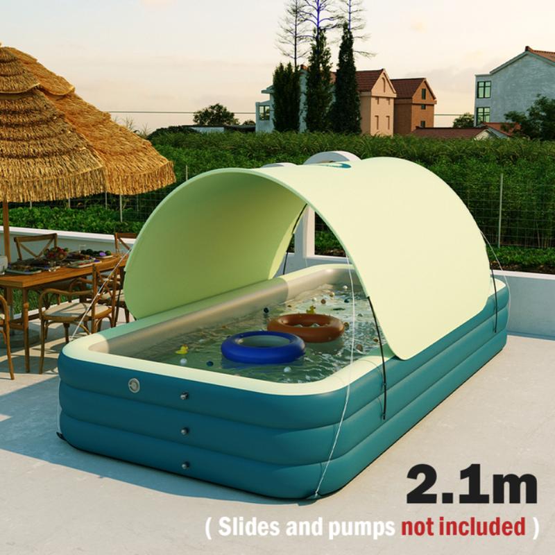 2.1/2.6/3m Swimming Pool Alberca Large Family Pools Babies Children Inflatable Pool Baby Sun Shade Folding Pool for Garden
