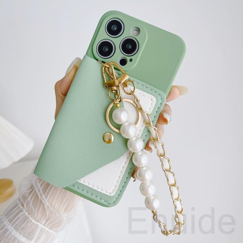 Чехол-браслет с жемчугом для Xiaomi Redmi Note 15 Pro Plus 14 15C 13C 14C Mi 15T 14T 13T Кожаный кошелек Слот для карт Силиконовый мягкий чехол