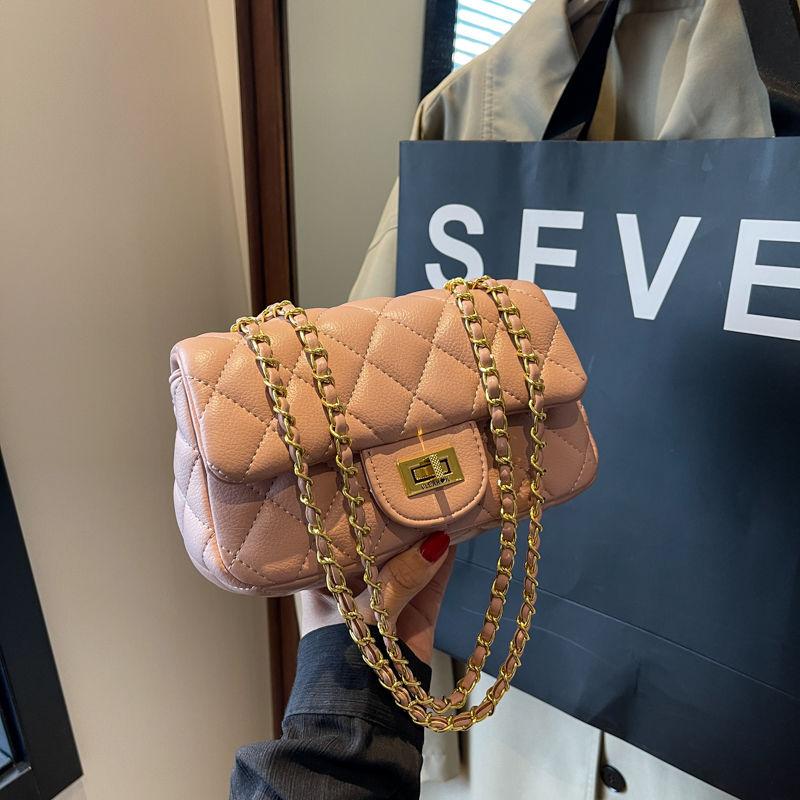 Korean Version of Fashion Chain Bag, High-end Commuter Underarm Bag, Portable Foreign Style Diamond Bag, Niche Explosion, Single Shoulder Crossbody